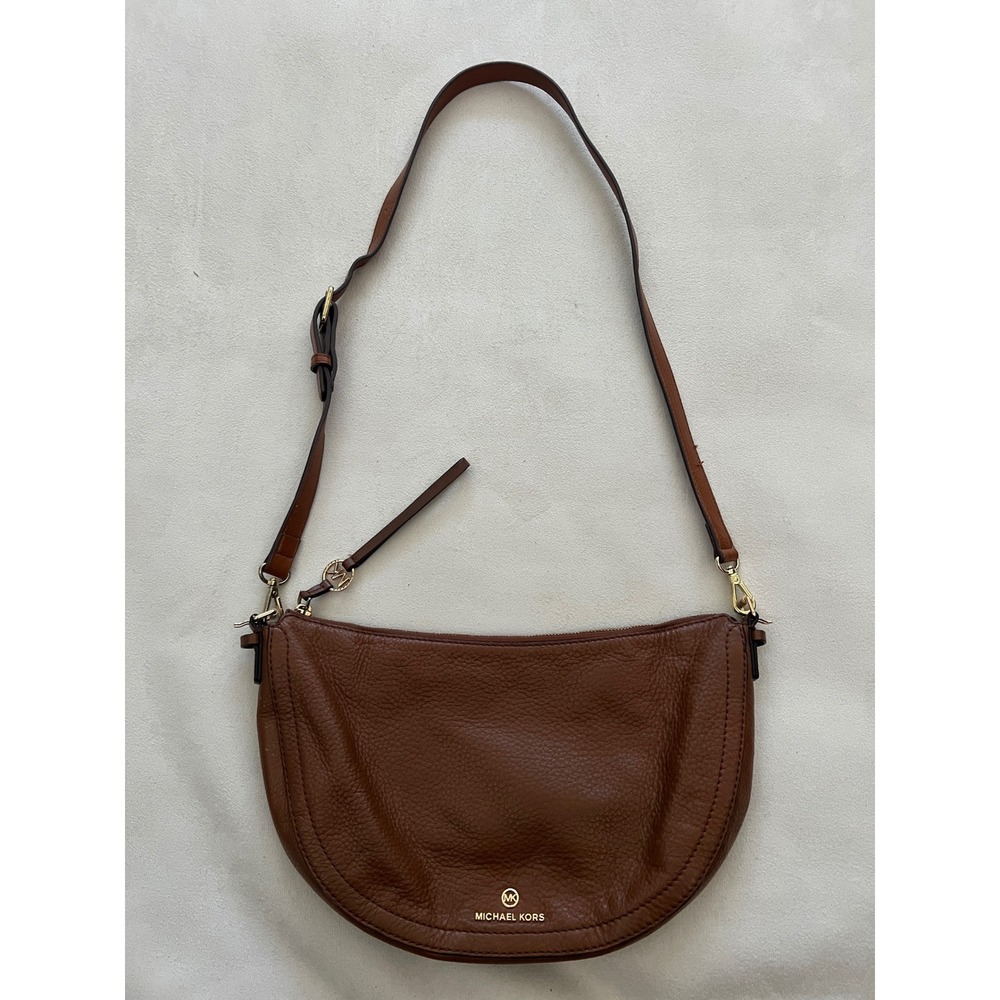 Michael Kors Brown Leather Bag Purse Satchel Clutch Handbag Missing Strap
